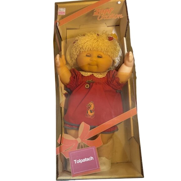 Zapf Creation Doll Tolpatsch Red Dress Duck Blond Original Box West Germany - Picture 2 of 14